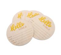 HANABASS 4 Tarjetas Con Letrero De Nacimiento Para Bebé Letrero De Bienvenida Para Bebé Recién Nacido Letrero De Bienvenida Para Shower Letrero De Madera Amarillo