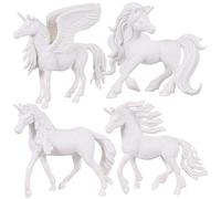 HANABASS 4Piezas Pintura de Unicornio DIY para Figurines Pintables para Manualidades de Fiesta de Cumpleaños y Actividades Artísticas