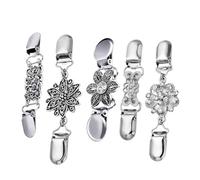 HANABASS 5 Piezas Broche Clip para Suéter de Alloy para Mujer Broche para Chal Flores Antiguas para Cárdigan