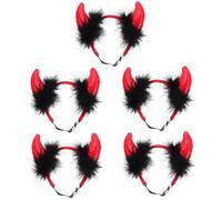 HANABASS 5piezas Diadema De Halloween para Perros Accesorio De Fiesta para Mascotas Diseño De Diablillo para Fotos y Celebraciones Apta para Perros y Gatos Pequeños