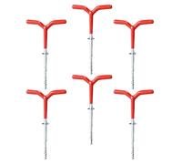 HANABASS 6 Estacas de Metal para Pesca en Hielo, Clavos Espirales Resistentes de 17,5 Cm para Carpas y Refugios, Anclas de Hielo Anticorrosión, Tornillos para Tienda de Campaña Invierno