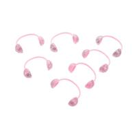 HANABASS 6 Piezas De Accesorios para Orejeras De Muñeca Kit De Maquillaje para Bebés Disfraz Micrófono Juguete para Mini Orejeras Mini Diadema Cubre Orejas para Muñecas Juguete De