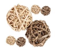 HANABASS 6piezas Bola De Hierba para Conejos Juguete Colgante para Masticar De Bolas De Hierba para Chinchilla Hámster Juguete para Buscar Alimento Interior Accesorio De Mascota para Coneji