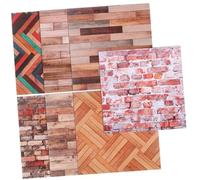 HANABASS 7 Hojas De Mini Pegatinas De Pared con Vetas De Madera para Decorar Muñecas Niñas Papel Tapiz Azulejos En Miniatura Primera Casa De Muñecas Muebles Y Accesorios para Casa De