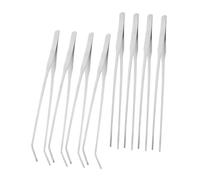 HANABASS 8 Piezas Pinzas para Reptiles y Acuario de Acero Inoxidable Rectas y Curvas Kit para Terrarios y Plantas Acuáticas Herramienta Precisa y Versátil