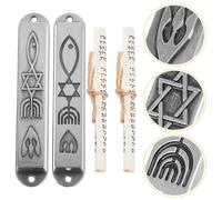 HANABASS Adorno de Mezuzá de Metal Vintage para Puerta, 2 Piezas de Aleación Artesanía Fina y Diseño Especial para Embellecimiento del Hogar
