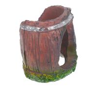 HANABASS Adornos para Pecera Cueva para Reptiles Cuevas para Acuarios Escondites para Gecos Escondites para Reptiles Barriles De Resina Decoración para Pecera Hábitat para Reptiles