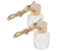 HANABASS Ambientadores de Coche Colgantes 2piezas Botellas de Vidrio Vacías Resistentes Olor para Aromaterapia en Coche y Hogar