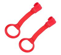 HANABASS Anillas para Cuna y Parque Infantiles, 2 Piezas Rojas, Anillos de Soporte para Ñiño y Ayuda para Caminar, Diseñadas para Fortalecer Brazos en Pequeños en Casa