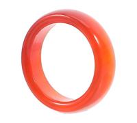 HANABASS Anillo de Ágata Natural Rojo Carnelian para Mujeres y Niñas Banda Lisa Elegante Joyería con Piedras Naturales Regalo para Eventos y Fiestas