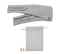 HANABASS Antifaz para Dormir Ajustable Gris con Diadema, Máscara de Ojos Transpirable con Cancelación de Ruido, Tapones para Oídos y Bolsa de Almacenamiento, Adecuado para Viajes y