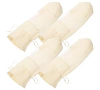 HANABASS Bolsas para Botellas de Vino 4 Piezas de Yute con Ventana, Color Beige, con Cordón Ajustable, Bolsa Decorativa y Práctica para Obsequio y Almacenamiento de Vino Espumoso