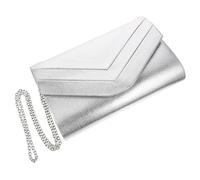 HANABASS Bolso De Noche Para Mujer Tipo Sobre Moderno y Portátil De Color Plateado Para Banquetes y Eventos Nocturnos Monedero Integrado Para Uso Multiusos