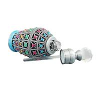 HANABASS Botella de Perfume Vintage de Vidrio 12ml para Mujer, Frasco Recargable Portátil Diseño Retro Egipcio, Envase Vacío para Aceites Esenciales y Fragancias de Viaje