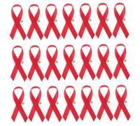 HANABASS Broches de Cinta Roja Concienciación Aids 200 Unidades Metal Pin para Mujer Eventos Benéficos Recaudación Fondos Color Rojo Llamativo