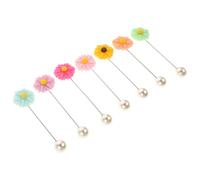 HANABASS Broches de Flor Rosa 7 Piezas para Bufanda, Clip Decorativo de Aleación, Broche Ligero para Mujer, Pinzas Seguras para Chal y Hiyab en Viajes, Multicolor Pequeño