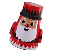 HANABASS Caja de Hojalata de Papá Noel Contenedor de Dulces Navideños para Guardar Té Galletas y Otros Objetos Diseño Festivo para Decorar