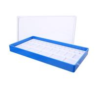 HANABASS Caja Organizadora para Piezas de Reloj Azul Bandeja de Plástico Tapa Transparente Soporte Compacto para Mecanismos y Accesorios Adecuado para Almacenamiento y Reparación