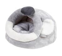 HANABASS Cama de Hámster Cálida de Dibujos Animados Diseño de Cueva para Invierno para Mascotas Pequeñas Que Descansan y Juegan