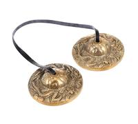HANABASS Campana De Meditación De Latón Pequeño, Platillo De Percusión Manual Tipo Choque Doble Dragón, Adecuado Para Yoga, Mindfulness y Terapia Sonora