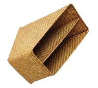 HANABASS Cesta de Almacenaje Tejida de Paja Diseño Grueso y Estante Independiente, Práctica Fina Elaboración para Documentos en Dormitorios y Estudios en Casa