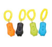 HANABASS Clickers de Sonido para Entrenamiento de Perros y Cachorros con Muñequera, Set de 4 Piezas en Colores Azul Claro, Negro, Verde y Naranja, Herramientas Portátiles