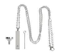 HANABASS Collar Urna Cenizas de Acero Inoxidable para Hombre Colgante Urna Cremación con Diamante con Cadena y Embudo Joyería Conmemorativa para Recuerdos de Seres Queridos