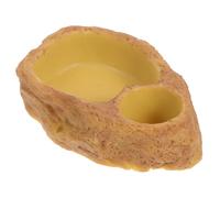 HANABASS Comedero para Reptiles Resistente de Resina Natural Cuenco para Agua y Alimento Bañera para Tortugas y Terrarios
