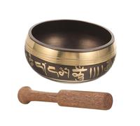 HANABASS Cuenco Tibetano para Meditación con Mazo de Madera, Juego de 1 Set de Cobre y Madera para Aliviar el Estrés en Yoga y Mindfulness Varios estilos