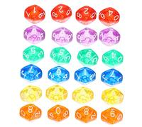 HANABASS Dados Poliédricos de 10 Caras 24 Piezas para Juegos de Mesa Acrílicos Transparentes para Enseñanza y Diversión Juegos de rol y Matemáticas