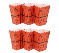 HANABASS de Palomitas de Maíz Gran Capacidad 6 Cajas de Papel Naranja y Diseño Elegante para Fiestas Temáticas de Baloncesto y Noches de Cine