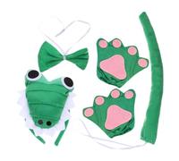 HANABASS Disfraz Cocodrilo con Diadema y Pajarita de Peluche Accesorios Cosplay para Adultos Fiestas Temáticas y Halloween