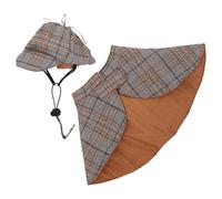 HANABASS Disfraz de Detective para Gato Talla M Capa y Sombrero de Poliéster Suave Conjunto de Accesorios para Mascotas Adecuado para Fiestas Temáticas Fotos y Juegos de rol