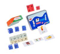 HANABASS Educativo de Letras para Bloques Alfabéticos Coloridos con Tarjetas de Emparejamiento para Aprendizaje de Ortografía y Desarrollo Cognitivo Infantil