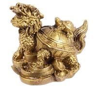 HANABASS Estatua de Tortuga de Cobre Tradicional China Feng Shui para Adorno del Hogar Diseño de Dragón y Símbolo de Suerte y Riqueza