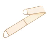 HANABASS Exfoliante para Espalda Doble Cara de Lufa Natural, Toalla de Baño Larga Tamaño Grande Color Beige Borde Café, Depurador Corporal para Ducha y Cuidado Personal
