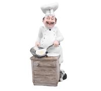 HANABASS Figura Ornamental de Chef Europeo de Resina, Adorno de Chef de Cocina para Restaurante y Hogar, Estatua Miniatura Resistente para Mesa en Cafetería y Bistró