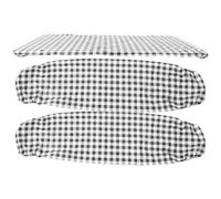 HANABASS Funda de Mesa y Banco para Picnic Elástica y Resistente al Polvo de Diseño Cuadros Negro y Blanco para Camping y Exteriores