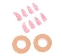 HANABASS Fundas Protectoras para Uñas Guzheng Color Perla, Tamaño Grande, 8 Unidades 2 Cintas Adhesivas para Práctica y Protección de Dedos en Instrumentos de Cuerda