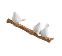 HANABASS Gancho de Pared para Abrigos de Resina de Color Claro Diseño de Tres Pájaros en Rama, Colgador Rústico Decorativo, Perchero Mural Funcional para Hogar y Organización