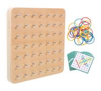 HANABASS Geoplano de Madera 15 CM Tablero Perforado Educativo para Herramienta de Aprendizaje de Formas Geométricas Juguete Didáctico para Matemáticas y Creatividad Casa y Escuela