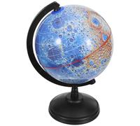 HANABASS Globo Lunar Educativo de Plástico Azul con Mapa Lunar Detallado, Resistente al Desgaste, Adecuado para Lecciones en Interiores y Escritorio de Estudiantes