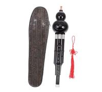 HANABASS Hulusi Étnico Chino C Tono para Adultos y Principiantes Instrumento de Calabaza con Cuerpo y Cuproníquel Regalo Musical con Estuche Color Negro sin Bordes Afilados Color Aleatorio