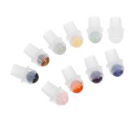 HANABASS Insertos con Bola Rodante para Botellas de Aceite Esencial 16 Dientes, 10 Piezas con Piedra de Jade Natural, Aplicador para Perfume Roll-on en Aromaterapia, Accesorios