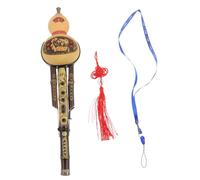 HANABASS Instrumento de Viento Hulusi de Calabaza Natural Flauta Tradicional C Afinada para Principiantes y Estudiantes Ligera y Portátil con Diseño Étnico