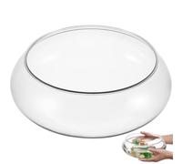 HANABASS Jarrón transparente para pecera, cuenco de burbujas de boca ancha, maceta poco profunda, cuenco de terrario, maceta acuática, maceta hidropónica, centro de mesa