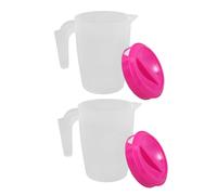 HANABASS Juego de 2 Jarras Infusoras de Agua Fría de 1l para Frigorífico con Tapa, Material Abs Resistente, Diseño Elegante para Servicio de Bebidas en Bares y Hogar