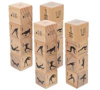 HANABASS Juego de 4 Dados de Madera para Ejercicios de Fitness Dados Deportivos para Entrenamiento Casa para Yoga y Juegos Familiares Tamaño Estándar Material Resistente de Madera Natural