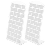 HANABASS Juego de Exhibición de Joyas 72 Agujeros para Pendientes, Soporte de Plástico Blanco, Fácil Organización y Uso Versátil para Comercio y Ferias, 2 Piezas