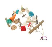 HANABASS Juguete Colgante para Hámster y Chinchilla para Morder, Bola de Madera de Manzana y Cuerda Natural, Espacioso Diseño para Jaula, Adecuado para Hámsters y Conejos Pequeños